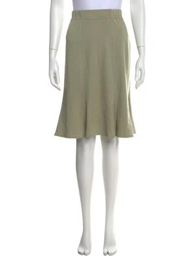 Pre-owned St John Wool Knee-length Skirt In Green