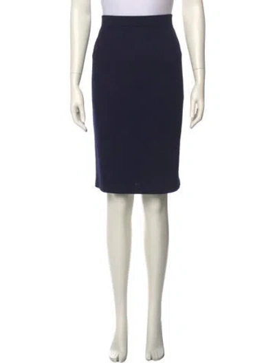 Pre-owned St John Wool Knee-length Skirt In Green