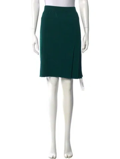 Pre-owned St John Wool Knee-length Skirt In Green