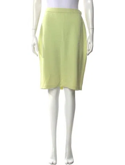 Pre-owned St John Wool Knee-length Skirt In Green