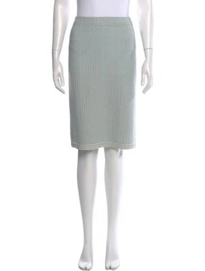Pre-owned St John Wool Knee-length Skirt In Green