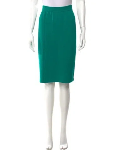 Pre-owned St John Wool Knee-length Skirt In Green