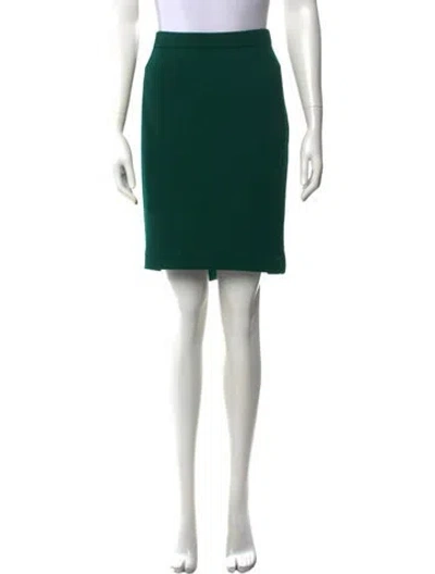 Pre-owned St John Wool Knee-length Skirt In Green