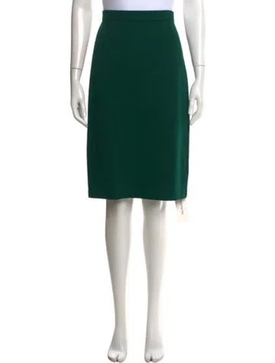 Pre-owned St John Wool Knee-length Skirt In Green
