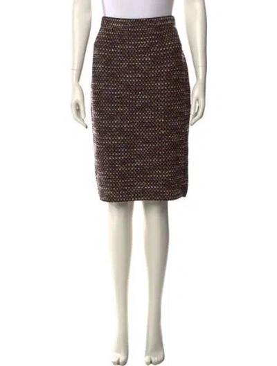 Pre-owned St John Wool Knee-length Skirt In Multi