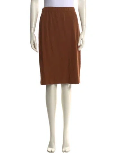 Pre-owned St John Wool Knee-length Skirt In Orange