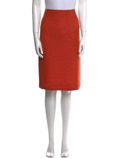 Pre-owned St John Wool Knee-length Skirt In Orange