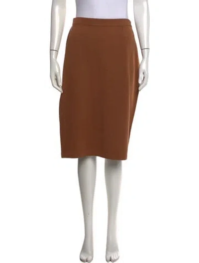 Pre-owned St John Wool Knee-length Skirt In Orange