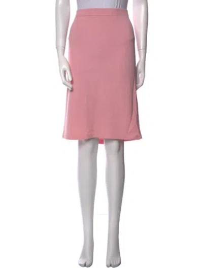 Pre-owned St John Wool Knee-length Skirt In Pink