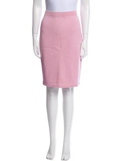 Pre-owned St John Wool Knee-length Skirt In Pink