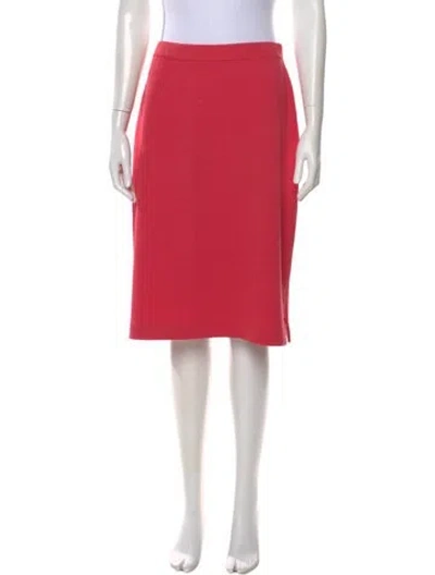 Pre-owned St John Wool Knee-length Skirt In Pink