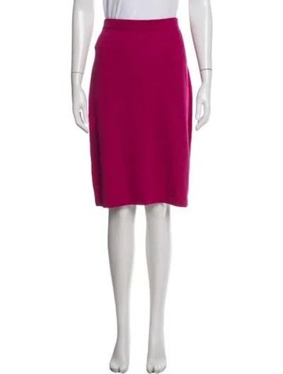 Pre-owned St John Wool Knee-length Skirt In Pink