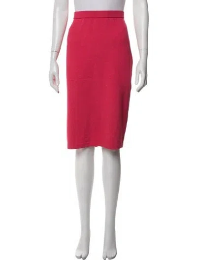 Pre-owned St John Wool Knee-length Skirt In Pink