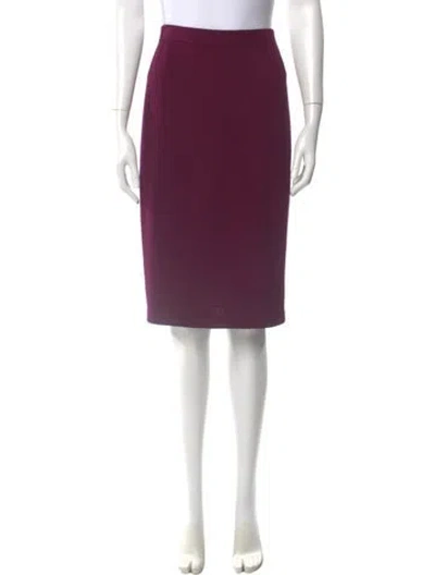 Pre-owned St John Wool Knee-length Skirt In Purple