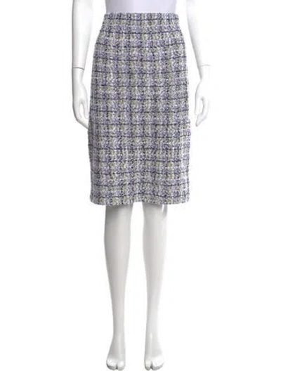 Pre-owned St John Wool Knee-length Skirt In Purple