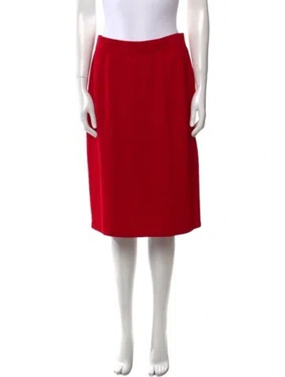 Pre-owned St John Wool Knee-length Skirt In Red