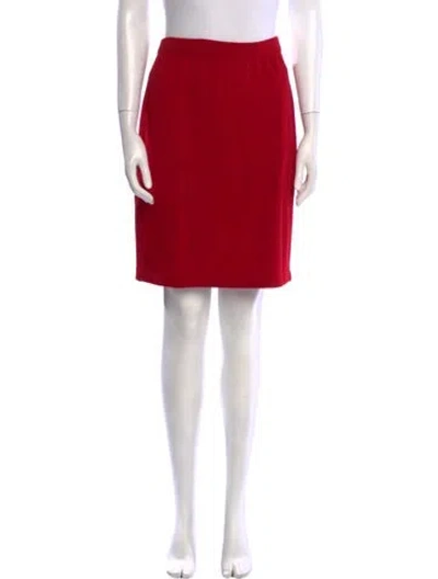 Pre-owned St John Wool Knee-length Skirt In Red