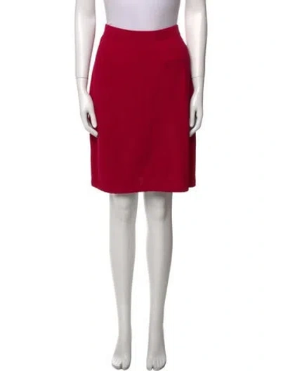Pre-owned St John Wool Knee-length Skirt In Red