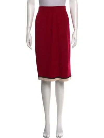 Pre-owned St John Wool Knee-length Skirt In Red