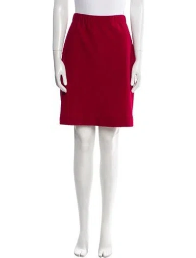 Pre-owned St John Wool Knee-length Skirt In Red