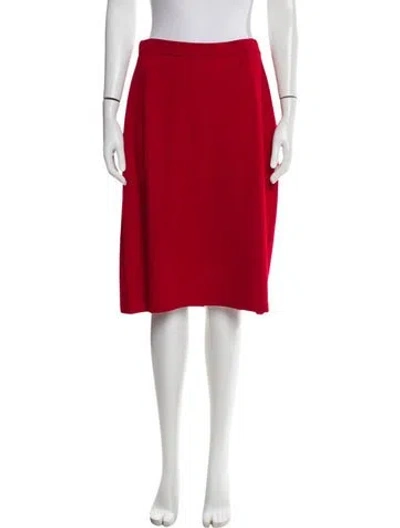 Pre-owned St John Wool Knee-length Skirt In Red