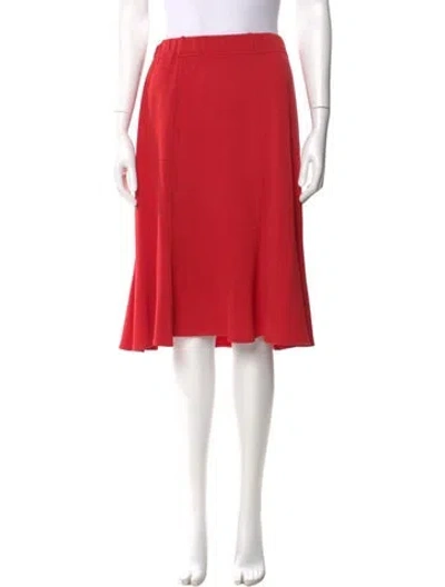 Pre-owned St John Wool Knee-length Skirt In Red