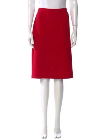 Pre-owned St John Wool Knee-length Skirt In Red