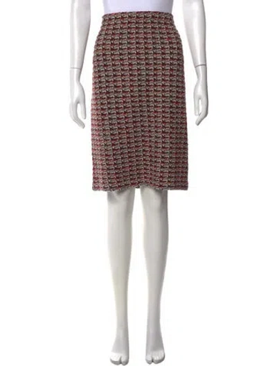 Pre-owned St John Wool Knee-length Skirt In Red