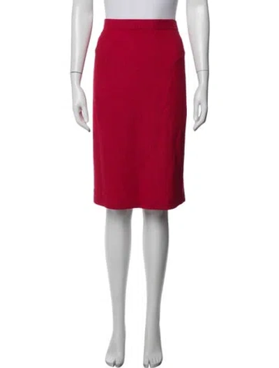 Pre-owned St John Wool Knee-length Skirt In Red