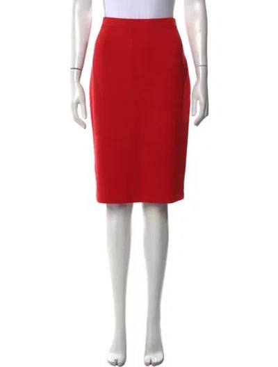 Pre-owned St John Wool Knee-length Skirt In Red