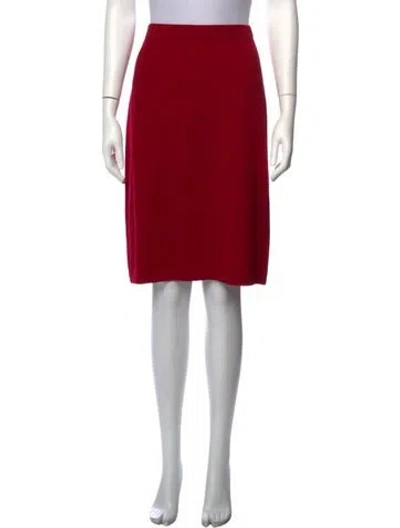 Pre-owned St John Wool Knee-length Skirt In Red