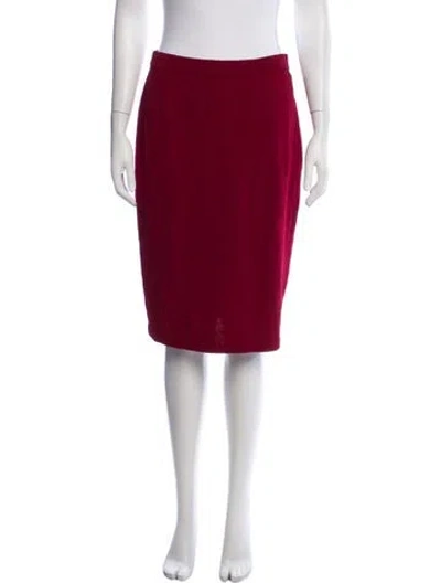 Pre-owned St John Wool Knee-length Skirt In Red