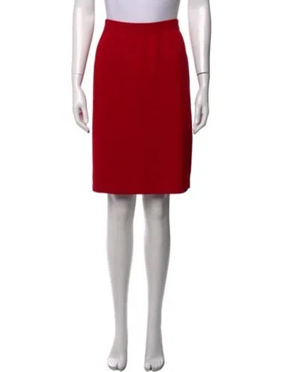 Pre-owned St John Wool Knee-length Skirt In Red