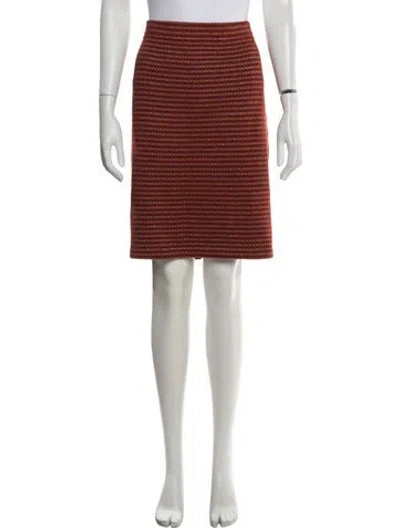 Pre-owned St John Wool Knee-length Skirt In Red