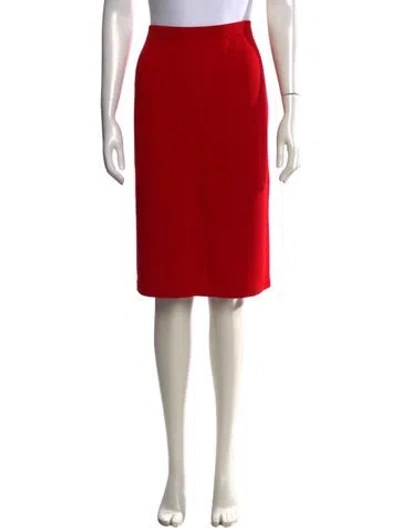 Pre-owned St John Wool Knee-length Skirt In Red