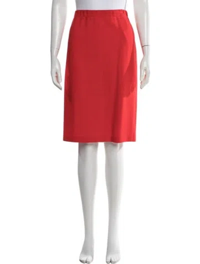 Pre-owned St John Wool Knee-length Skirt In Red