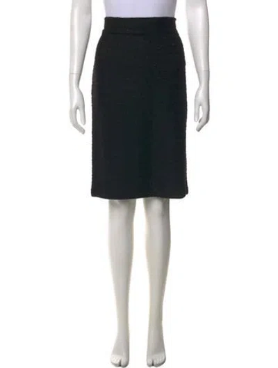 Pre-owned St John Wool Knee-length Skirt W/ Tags In Black