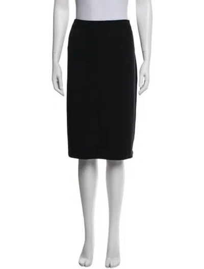 Pre-owned St John Wool Knee-length Skirt W/ Tags In Black