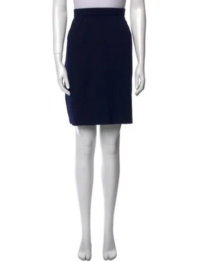 Pre-owned St John Wool Knee-length Skirt W/ Tags In Blue