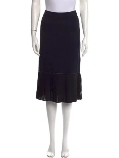 Pre-owned St John Wool Knee-length Skirt W/ Tags In Blue