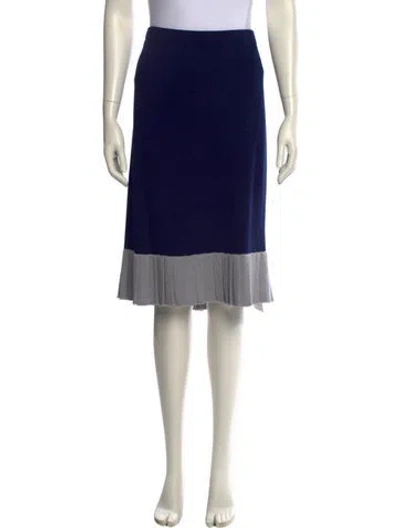 Pre-owned St John Wool Knee-length Skirt W/ Tags In Blue