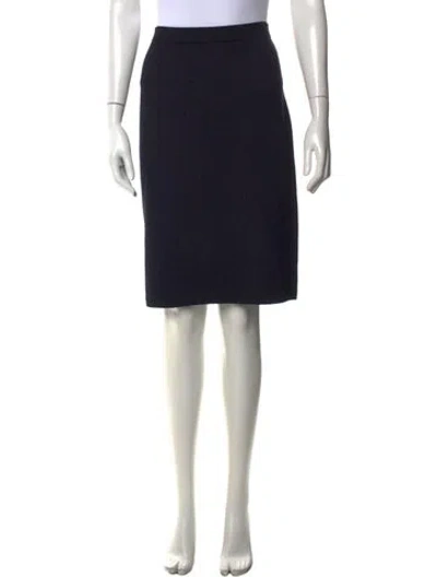 Pre-owned St John Wool Knee-length Skirt W/ Tags In Blue