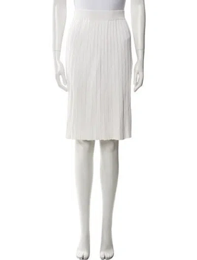 Pre-owned St John Wool Knee-length Skirt In White