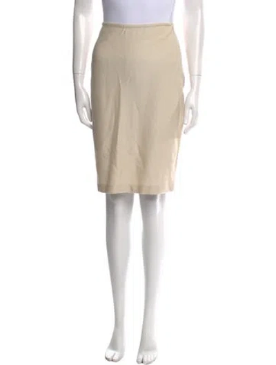 Pre-owned St John Wool Knee-length Skirt In White