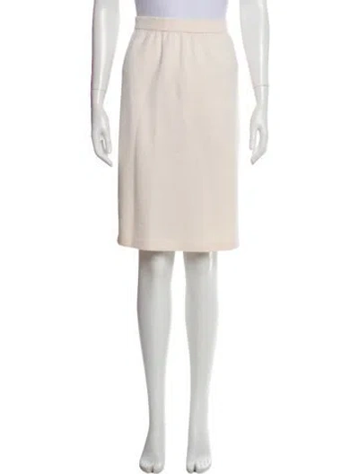 Pre-owned St John Wool Knee-length Skirt In White