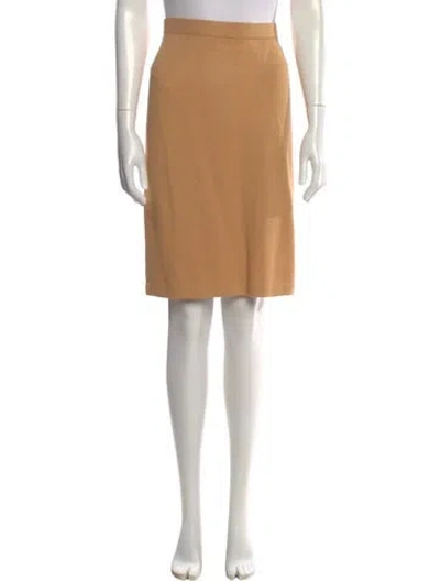 Pre-owned St John Wool Knee-length Skirt In Yellow