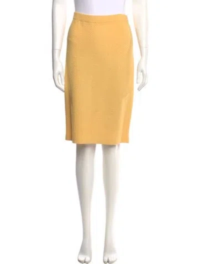 Pre-owned St John Wool Knee-length Skirt In Yellow