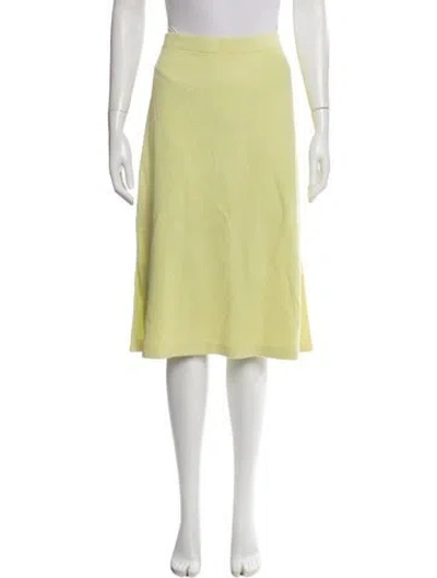 Pre-owned St John Wool Knee-length Skirt In Yellow