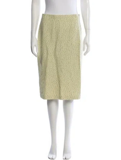 Pre-owned St John Wool Knee-length Skirt In Yellow