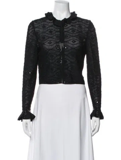 Pre-owned St John Wool Lace Pattern Evening Jacket In Multi